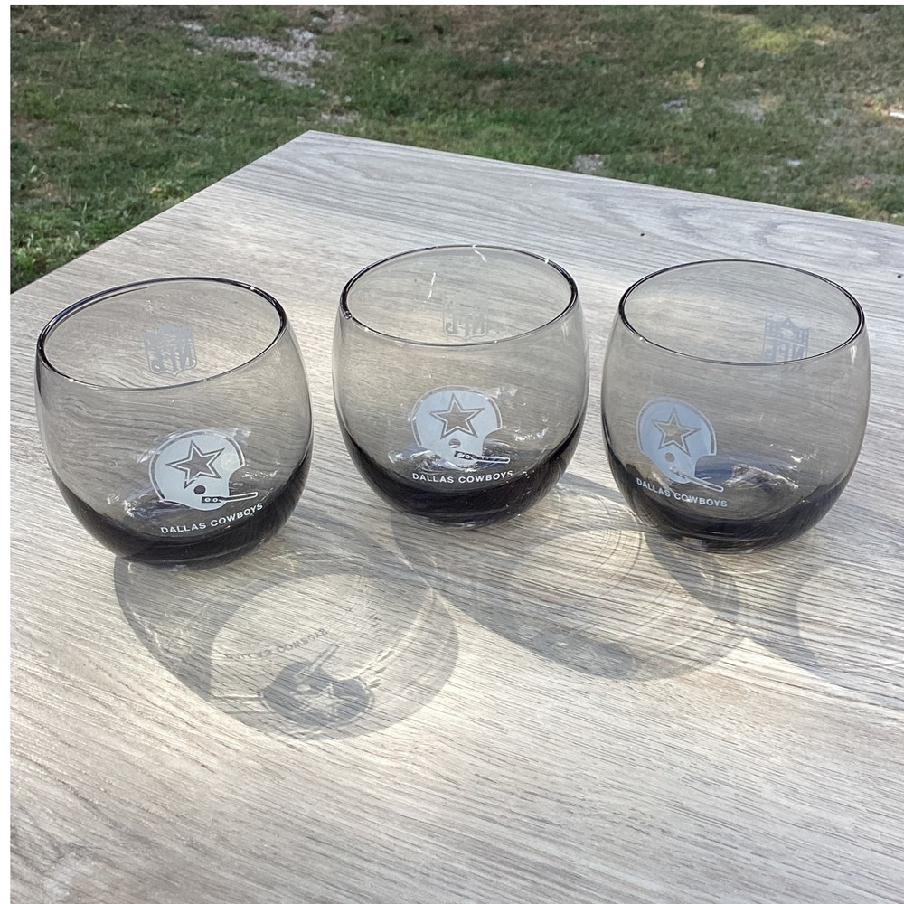 Dallas Cowboys NFL Set of 3 Whiskey Glasses‎ Smokey Gray